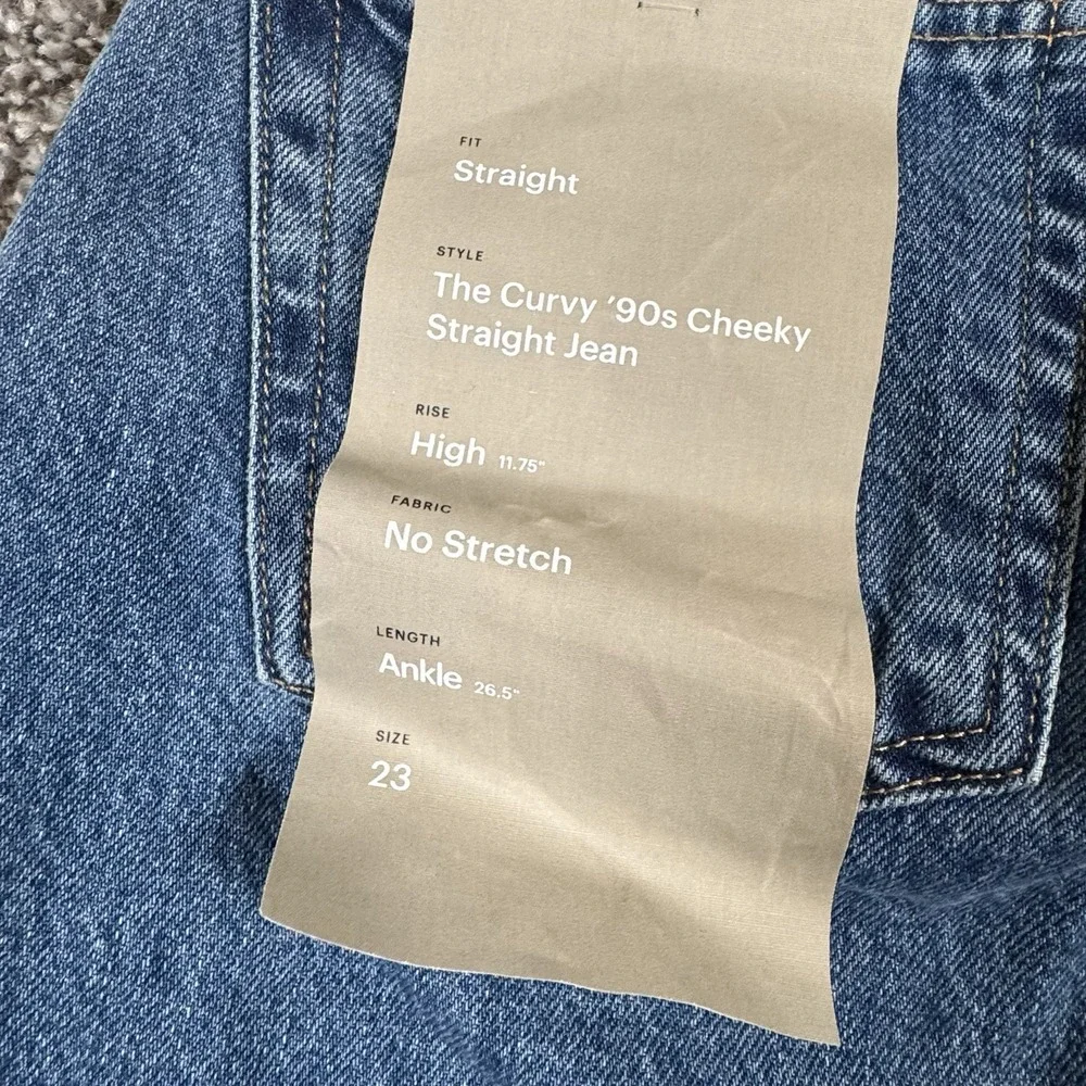 NWT Everlane The Curvy '90s Cheeky Jean High Waist Straight Leg Size 23 Regular - Picture 12 of 12